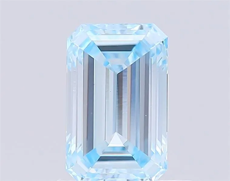 1.01ct EMERALD Fancy Intense Blue VVS2 Coloured Lab diamond
