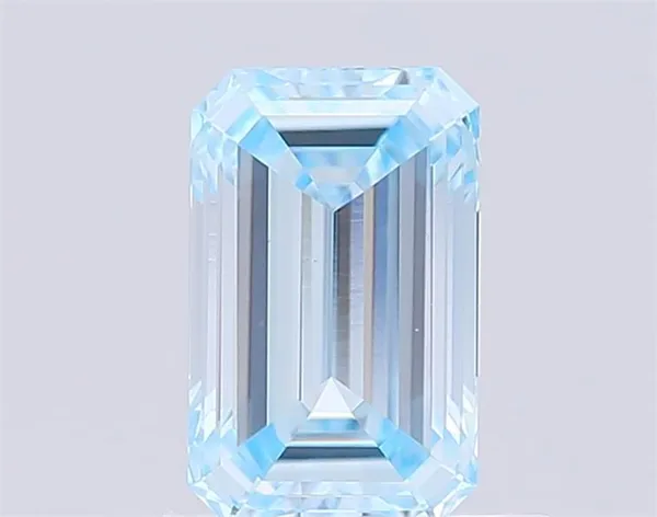 1.01ct EMERALD Fancy Intense Blue VVS2 Coloured Lab diamond