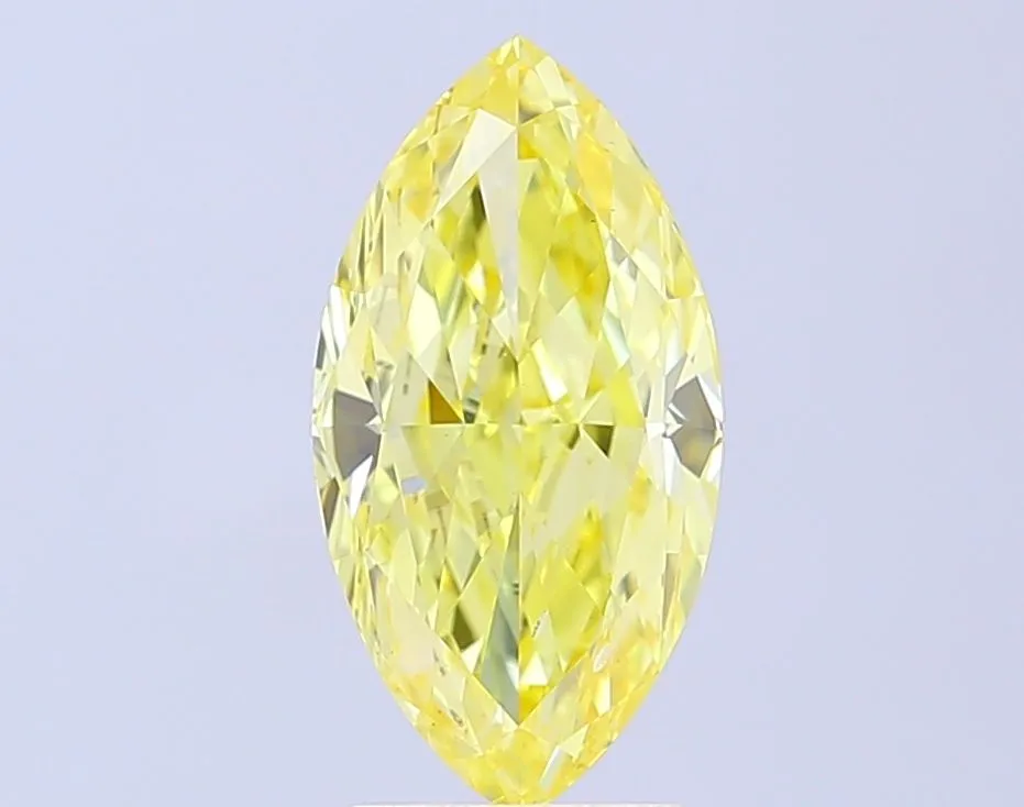 2.51ct MARQUISE Fancy Intense Yellow VS2 Coloured Lab diamond