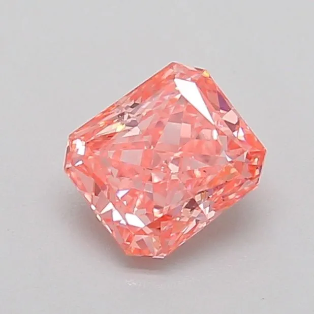 0.87ct RADIANT Fancy Vivid Pink VS2 Coloured Lab diamond