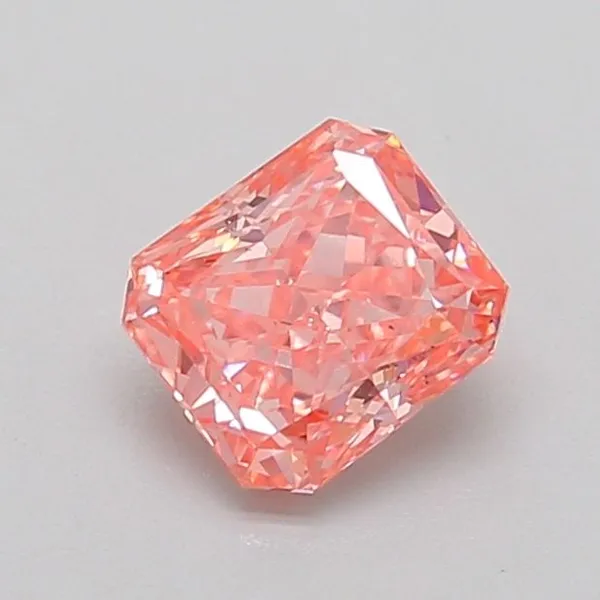 0.87ct RADIANT Fancy Vivid Pink VS2 Coloured Lab diamond