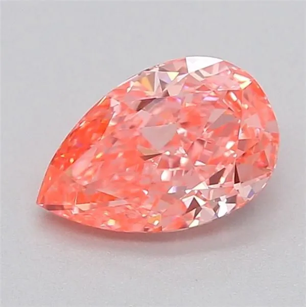 0.53ct PEAR Fancy Vivid Pink VVS2 Coloured Lab diamond