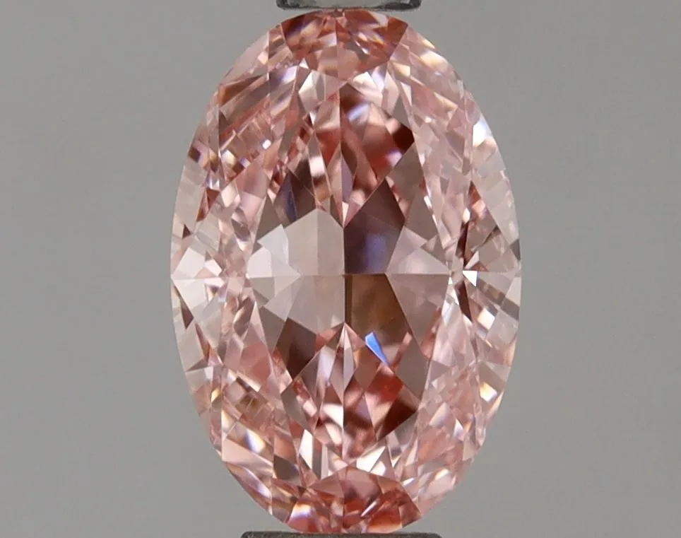 1.09ct OVAL Fancy Vivid Pink VVS2 Coloured Lab diamond