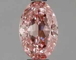 1.09ct OVAL Fancy Vivid Pink VVS2 Coloured Lab diamond