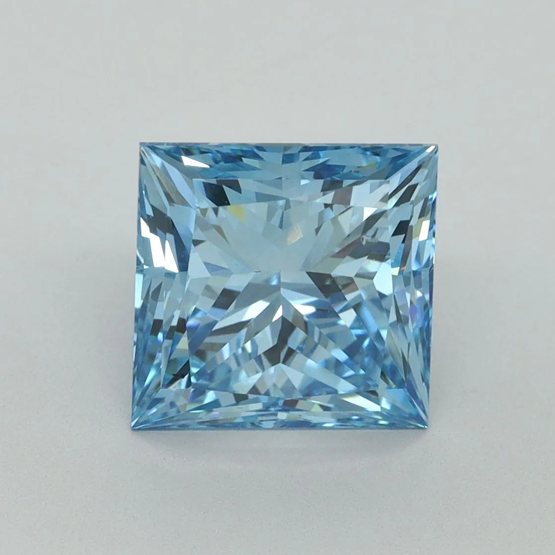 3.22ct PRINCESS Fancy Vivid Blue VS2 Coloured Lab diamond