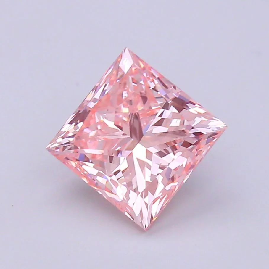 4.50ct PRINCESS Fancy Intense Pink VS1 Coloured Lab diamond