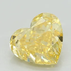 1.07ct HEART Fancy Vivid Yellow VVS2 Coloured Lab diamond
