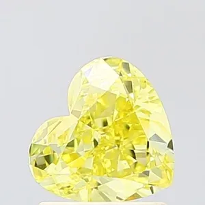 1ct HEART Fancy Intense Yellow VVS2 Coloured Lab diamond