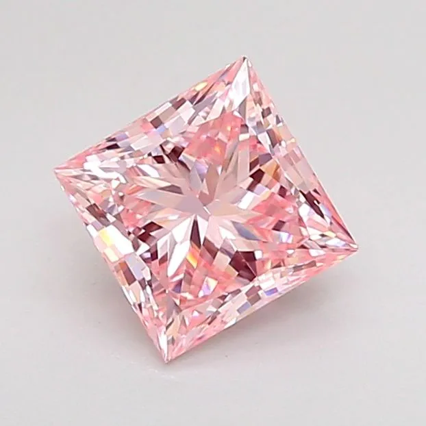 1.07ct PRINCESS Fancy Intense Pink VS1 Coloured Lab diamond