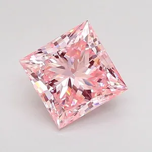 1.07ct PRINCESS Fancy Intense Pink VS1 Coloured Lab diamond