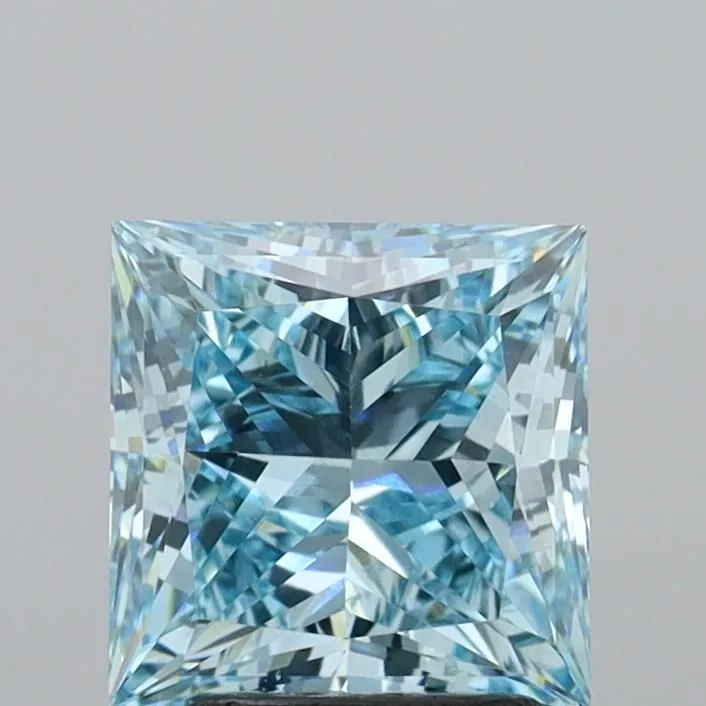 2.84ct PRINCESS Fancy Intense Blue VVS2 Coloured Lab diamond