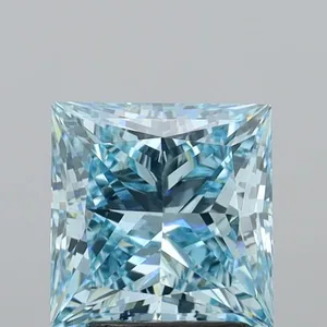 2.84ct PRINCESS Fancy Intense Blue VVS2 Coloured Lab diamond