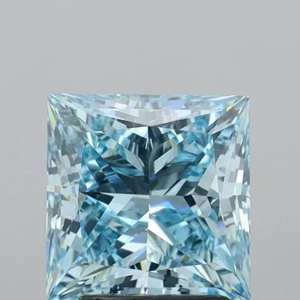 2.84ct PRINCESS Fancy Intense Blue VVS2 Coloured Lab diamond