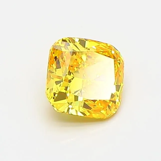 0.58ct CUSHION Fancy Vivid Yellow VS1 Coloured Lab diamond