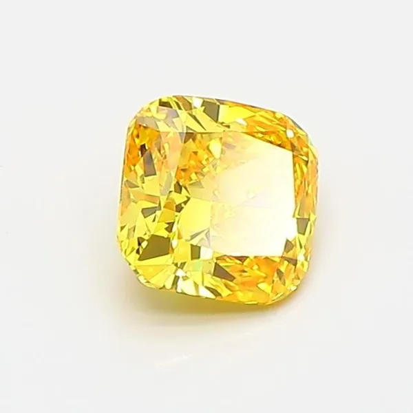 0.58ct CUSHION Fancy Vivid Yellow VS1 Coloured Lab diamond