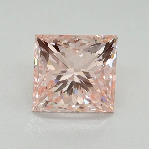 1.6ct PRINCESS Fancy Vivid Pink VVS2 Coloured Lab diamond