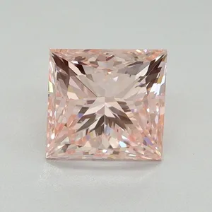 1.6ct PRINCESS Fancy Vivid Pink VVS2 Coloured Lab diamond