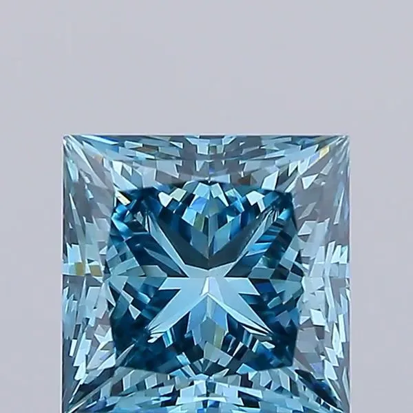 1.57ct PRINCESS Fancy Vivid Blue VS1 Coloured Lab diamond
