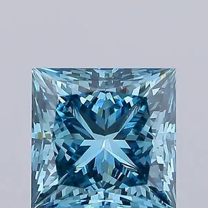 1.57ct PRINCESS Fancy Vivid Blue VS1 Coloured Lab diamond