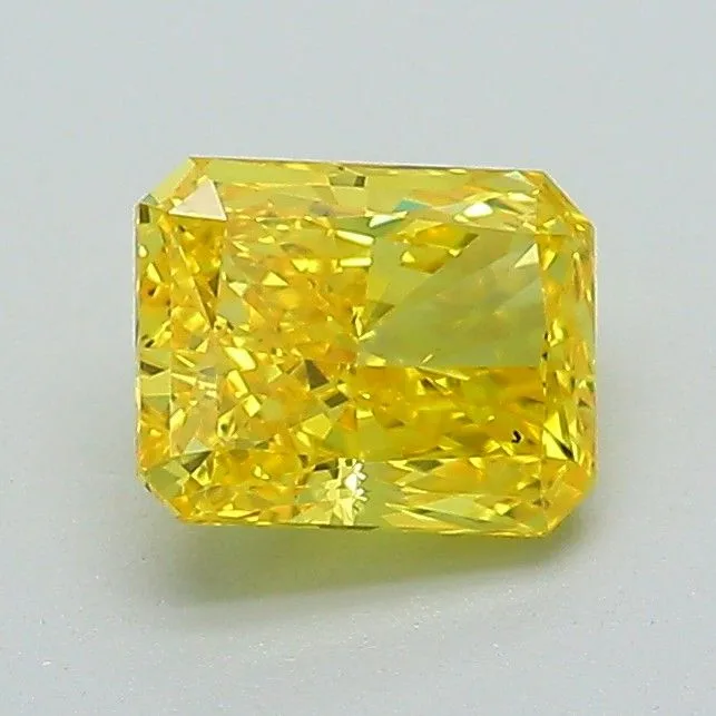 0.81ct RADIANT Fancy Vivid Yellow VS2 Coloured Lab diamond