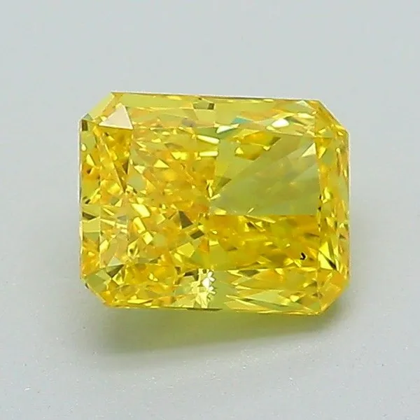 0.81ct RADIANT Fancy Vivid Yellow VS2 Coloured Lab diamond