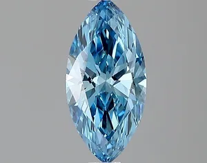 0.71ct MARQUISE Fancy Vivid Blue VS1 Coloured Lab diamond