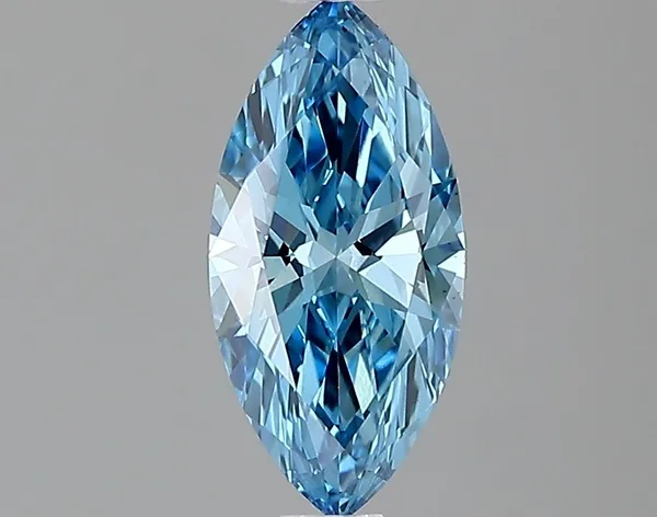 0.71ct MARQUISE Fancy Vivid Blue VS1 Coloured Lab diamond