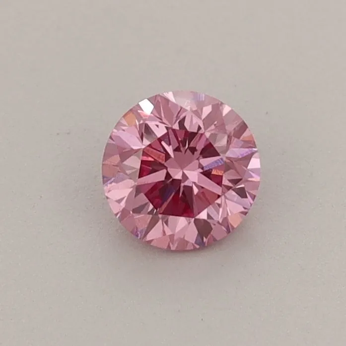 0.37ct ROUND Fancy Vivid Pink VS1 Coloured Lab diamond
