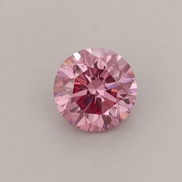 0.37ct ROUND Fancy Vivid Pink VS1 Coloured Lab diamond