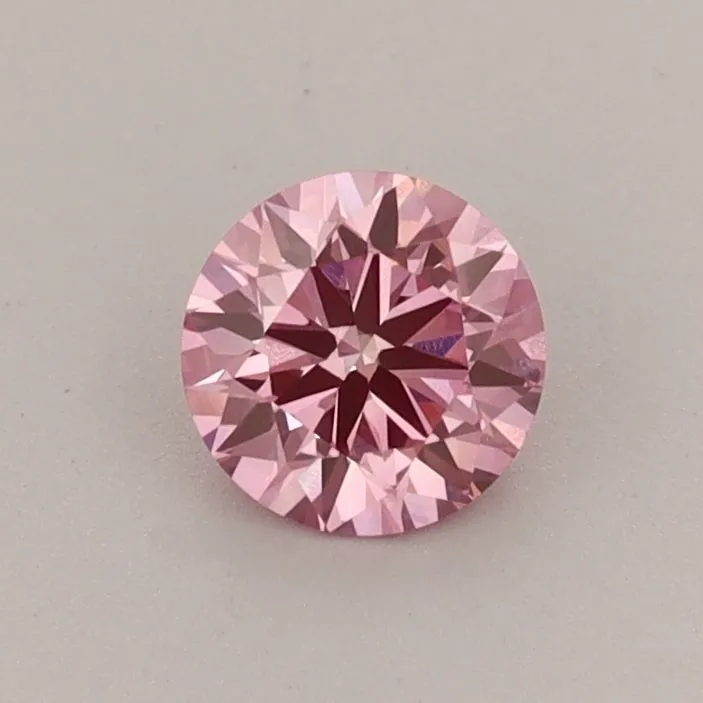 0.45ct ROUND Fancy Vivid Pink VVS2 Coloured Lab diamond