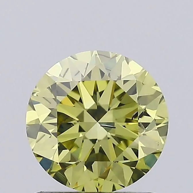 1.14ct ROUND Fancy Yellow SI2 Coloured Lab diamond