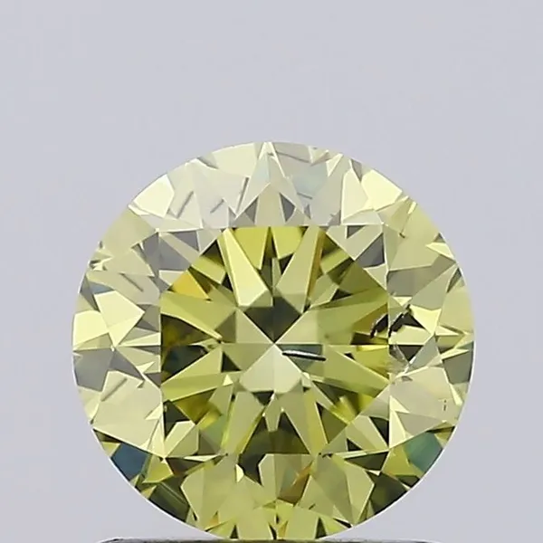 1.14ct ROUND Fancy Yellow SI2 Coloured Lab diamond