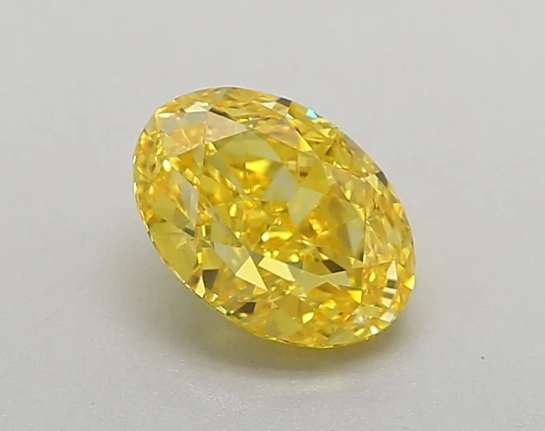 1.03ct OVAL Fancy Vivid Yellow VVS2 Coloured Lab diamond