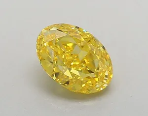 1.03ct OVAL Fancy Vivid Yellow VVS2 Coloured Lab diamond