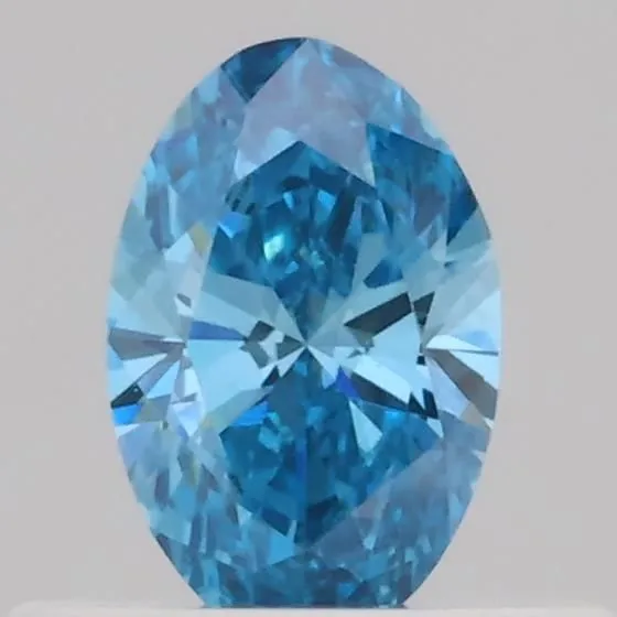 0.33ct OVAL Fancy Vivid Blue VS1 Coloured Lab diamond