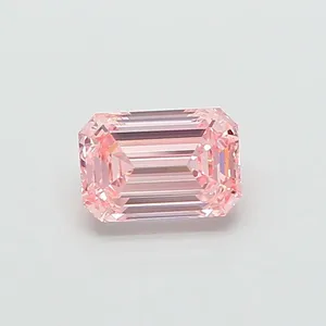 1.58ct EMERALD Fancy Intense Pink VVS2 Coloured Lab diamond