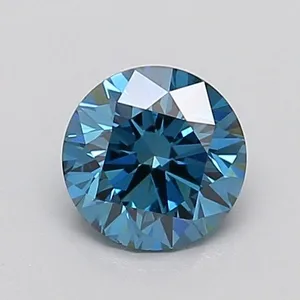 0.74ct ROUND Fancy Vivid Blue VS2 Coloured Lab diamond