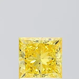 1.01ct PRINCESS Fancy Vivid Yellow VVS2 Coloured Lab diamond