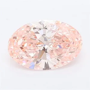 0.99ct OVAL Fancy Vivid Pink VS2 Coloured Lab diamond