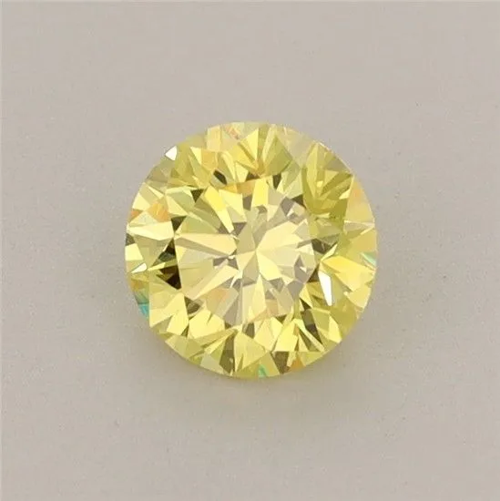 0.53ct ROUND Fancy Vivid Yellow VVS2 Coloured Lab diamond