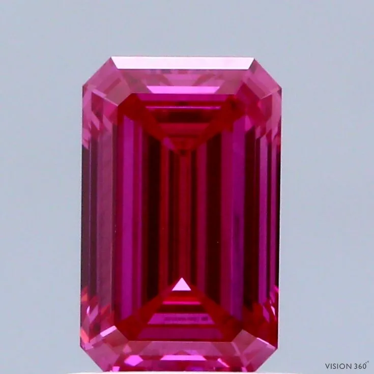 1.07ct EMERALD Fancy Vivid Pink SI1 Coloured Lab diamond