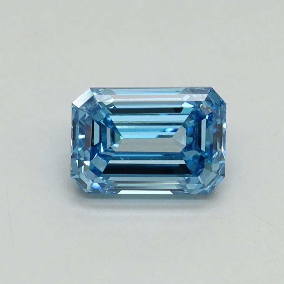 1.00ct EMERALD Fancy Vivid Blue VVS2 Coloured Lab diamond