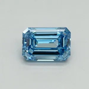 1ct EMERALD Fancy Vivid Blue VVS2 Coloured Lab diamond