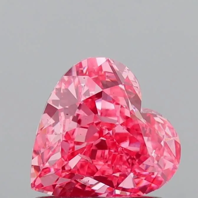 1.01ct HEART Fancy Vivid Pink SI1 Coloured Lab diamond