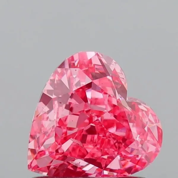 1.01ct HEART Fancy Vivid Pink SI1 Coloured Lab diamond