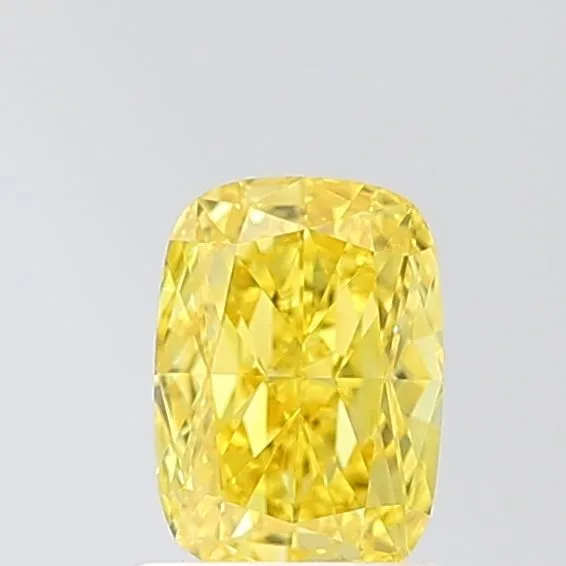 1.03ct CUSHION Fancy Vivid Yellow VS1 Coloured Lab diamond