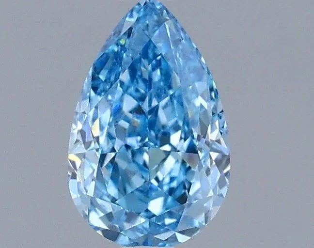 0.91ct PEAR Fancy Vivid Blue VVS2 Coloured Lab diamond