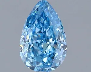 0.91ct PEAR Fancy Vivid Blue VVS2 Coloured Lab diamond