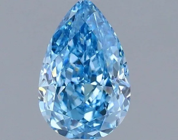 0.91ct PEAR Fancy Vivid Blue VVS2 Coloured Lab diamond