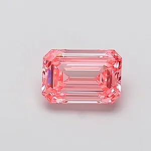 1.02ct EMERALD Fancy Vivid Pink VVS2 Coloured Lab diamond